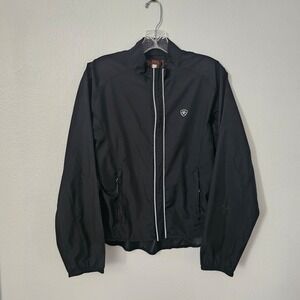 Ariat Black Zip Up‎ Reflective Jacket Adult Size Small
